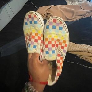 Colorful white size 8 women vans